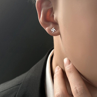 Men's Trendy High-End Stud Earrings, Stylish Earrings for Pierced Ears, Anti-Clogging Ear Sticks, Ear Pins, Niche Design Earrings