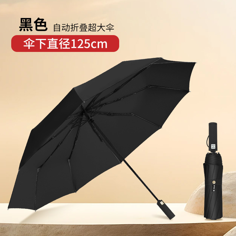 晴雨两用遮阳伞防晒雨伞防紫外线双层防晒伞自动加大号10股商务男|undefined