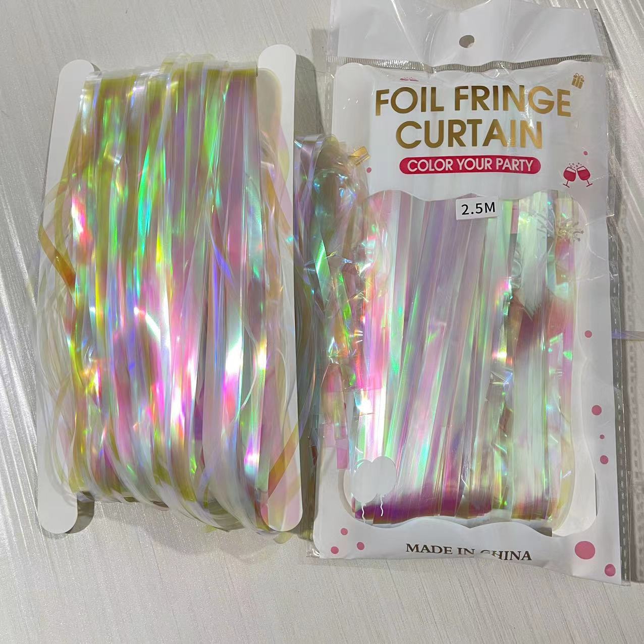 Fiesta de la cortina de seda de lluvia colorida boda de cumpleaños de la cortina de seda de lluvia colorida escenas de diseño de suministros siete arco iris cortina de seda de lluvia