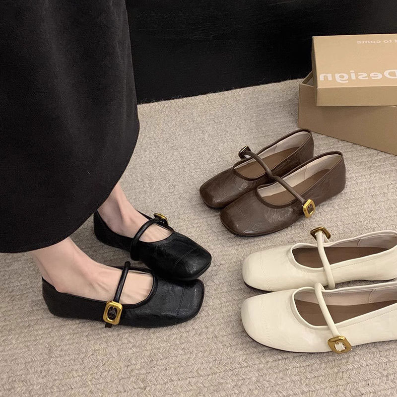 Genuine Leather Soft-soled Mary Jane Shoes Women's Small Leather Shoes 2025 Spring and Summer New All-match Single-layer Shoes with Single-layer Shoes Flat Women's Shoes