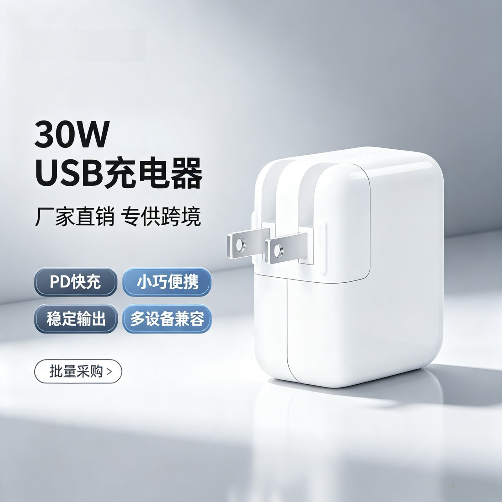 30W充电器适用苹果笔记本电源适配器12寸电脑平板手机快全球电压
