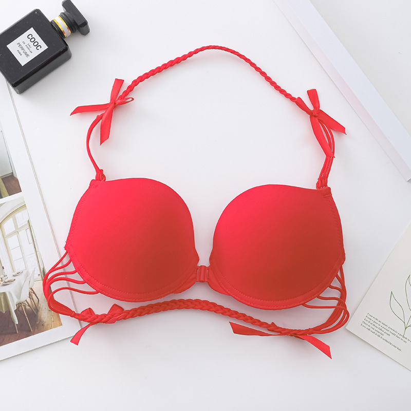 Comercio exterior ropa interior spot brillante sin marcas colgar cinturón de cuello de espalda grande sujetador de abrazadera de espalda sexy belleza de moda sujetador de chicas