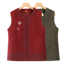 奶奶秋装红色马甲外套2025秋装新款老年人妈妈坎肩背心上衣女批发