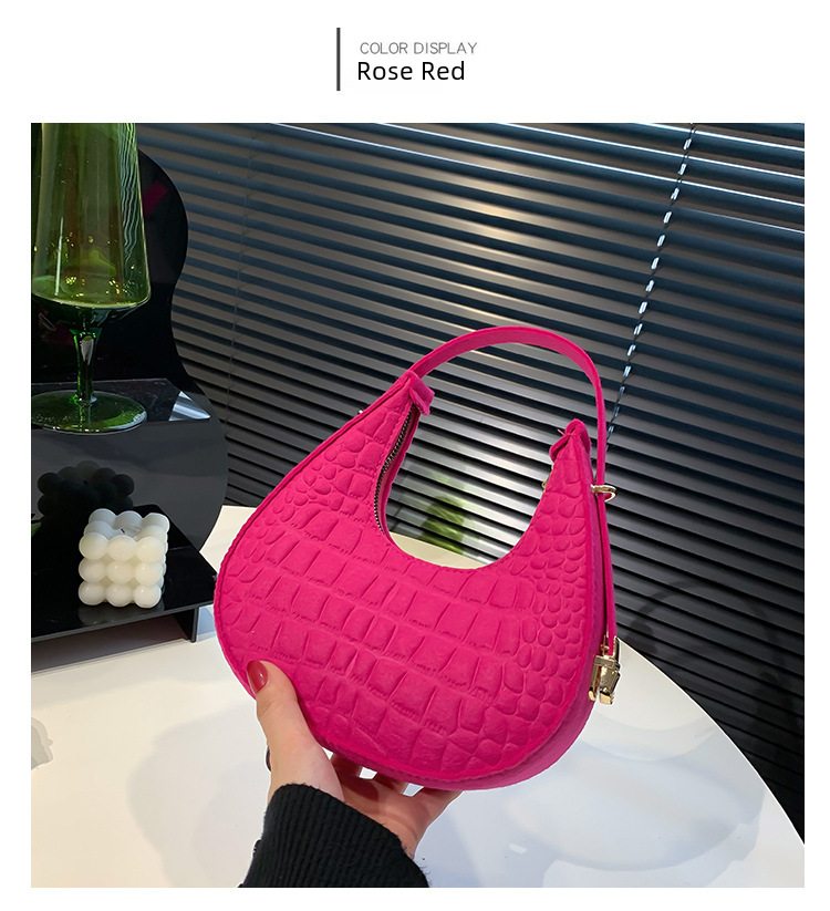 Jednobojna elegantna ženska torba 2022., moderna korejska zima, nova torba za ispod pazuha s uzorkom kamena, ležerna torba za rame_voghion.com