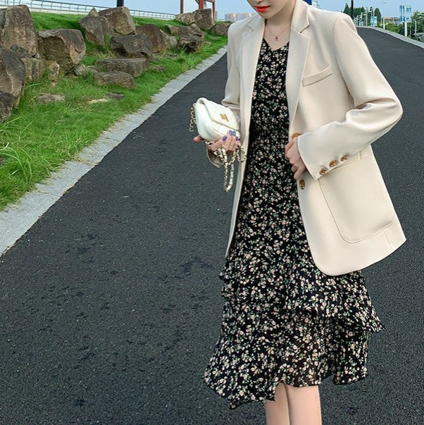 高级感休闲西装外套女2025春秋新款宽松气质炸街小西服职业通勤装|undefined