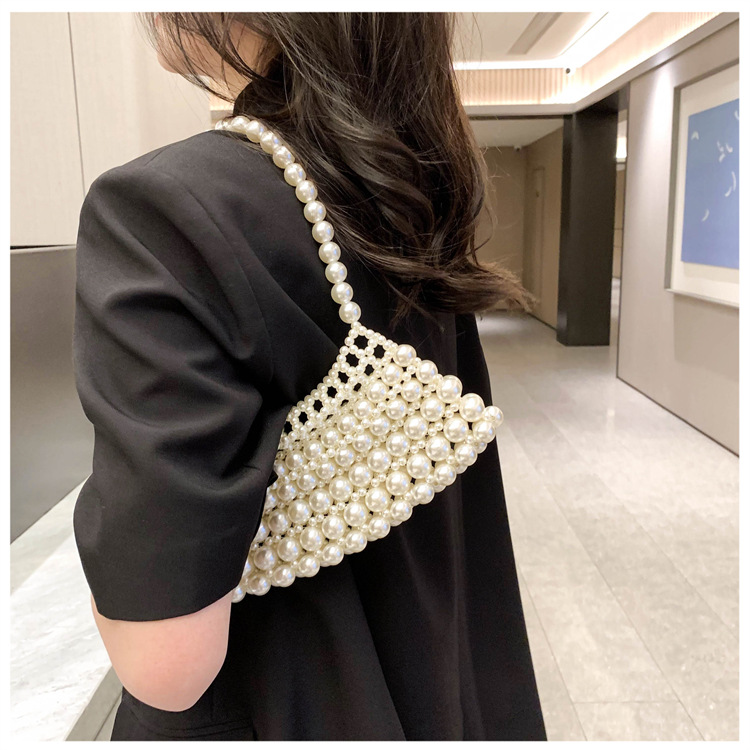 Women's All Seasons Artificial Pearl Solid Color Elegant Oval Open Underarm Bag display picture 12