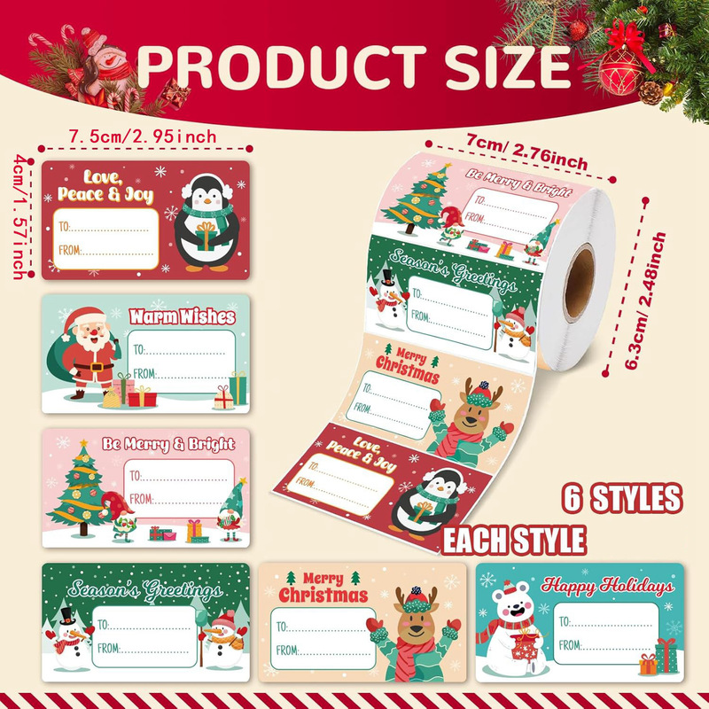 Cross-Border Roll-Packed Christmas Baking Sealing Stickers 180 Stickers DIY Message Decoration Self-Adhesive Label Sealing Stickers Customization Cross-Border Roll-Packed Christmas Baking Sealing Stickers 180 Stickers DIY Message Decoration Self-Adhesive Label Sealing Stickers Customization