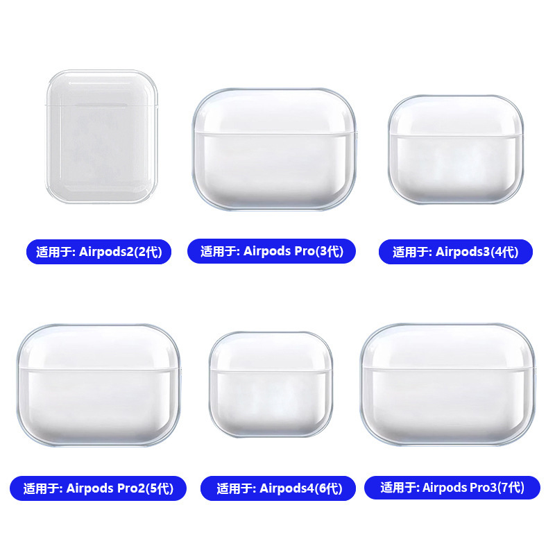 现货无线蓝牙耳机保护套airpodspro3素材挂绳透明壳TPU耳机套批发|undefined