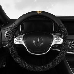 新しい四季通用カメリア車のステアリングホイールカバー、ファッショナブルでパーソナライズされた滑り止めハンドルバーカバー、小さな香り、軽い高級感