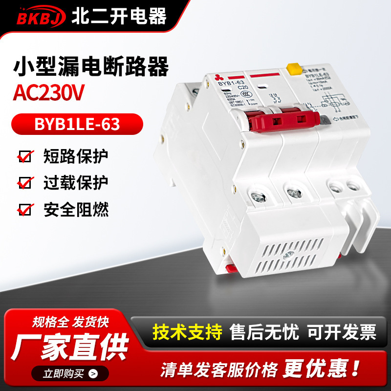 Household Air Switch Leakage Protector a Variety of Models Byb1Le-63 2P Small Leakage Circuit Breaker Household Air Switch Leakage Protector a Variety of Models Byb1Le-63 2P Small Leakage Circuit Breaker
