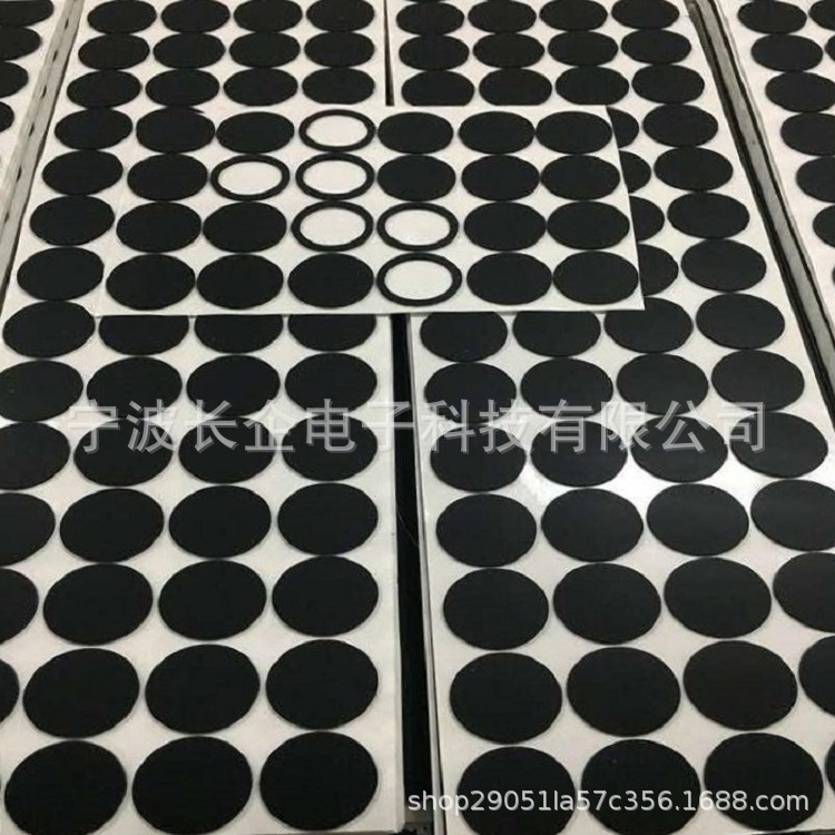 宁波供应黑色硅胶垫片 家具电器防滑减震硅胶垫 单面背胶硅胶脚垫