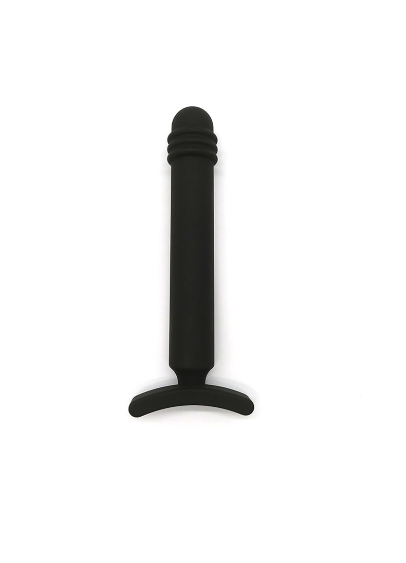 Dual-Purpose Silicone Anal Plug, 12-Inch Black Unisex Adult Toy — detail image 3