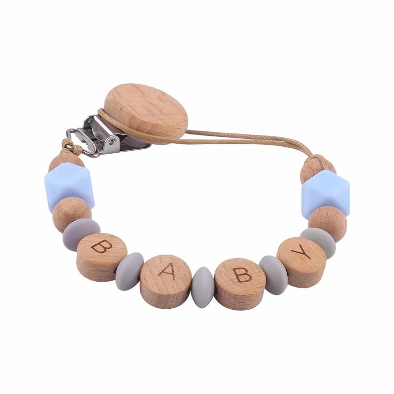 DIY creativo bebé suministros de haya plana chupete clip DIY bebé nombre molar calmante silicona chupete cadena
