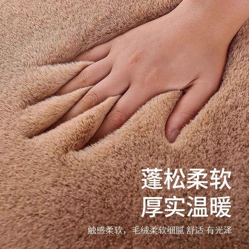 Cojín del coche de invierno de conejo de felpa sin respaldo de tres piezas de lana cálida funda de cojín del asiento trasero de una sola pieza universal cojín del coche