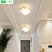 过道灯走廊灯现代简约阳台灯具奶油风花朵入户玄关led吸顶灯L271