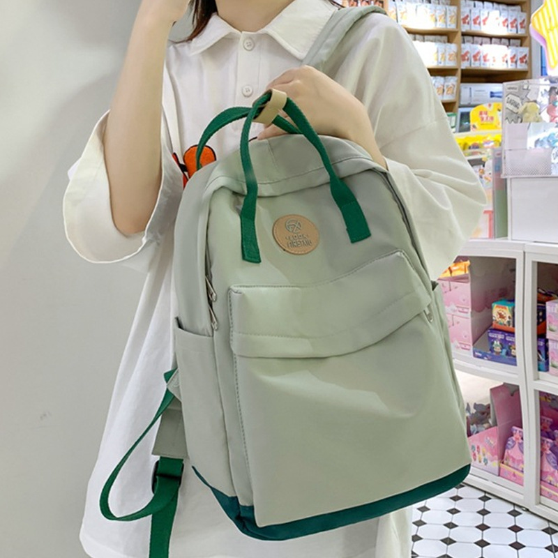 2024春夏新款雙肩包女學生包大容量休閒旅遊雙背韓版少女書包跨境