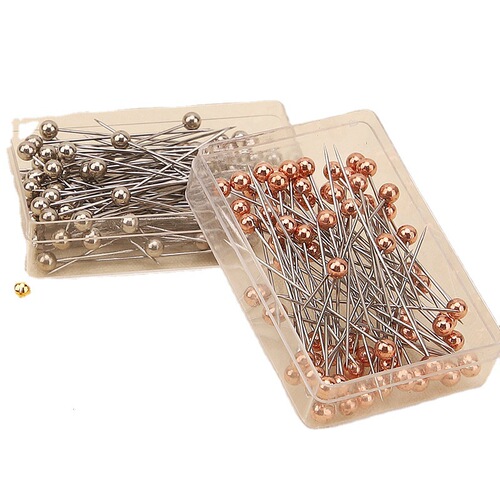 Environmentally friendly 38mm colored stainless steel pearlescent needles, pearl pins, manual positioning needles, boxed manufacturer wholesale