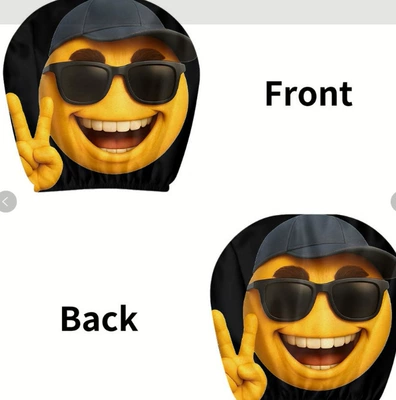 Universal seat cover — can be labeled and shipped on - yellow-sunglasses-expression-double-sided-printing-1-piece
