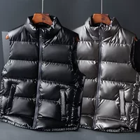 L-8XL глянцевый повседневный хлопковый жилет для мужчин, весенний, осенний и зимний внешний жилет, теплый жилет, куртка
