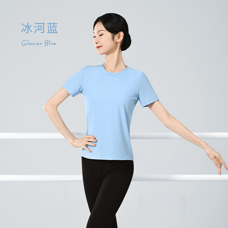 Ropa de entrenamiento deportivo transpirable de secado rápido cuello redondo Camiseta manga corta superior casual suelta entrenamiento ropa de yoga imprimible LOGO