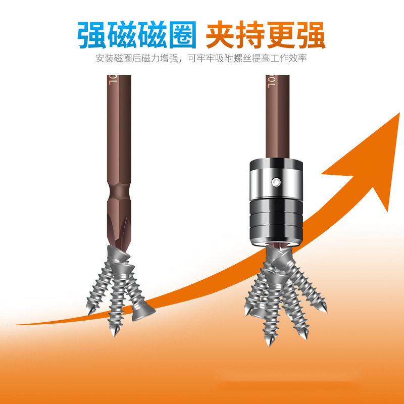 Anillo magnético fuerte Cruz destornillador cabeza traje chal magnético taladro de mano destornillador eléctrico Destornillador hexagonal destornillador cabeza
