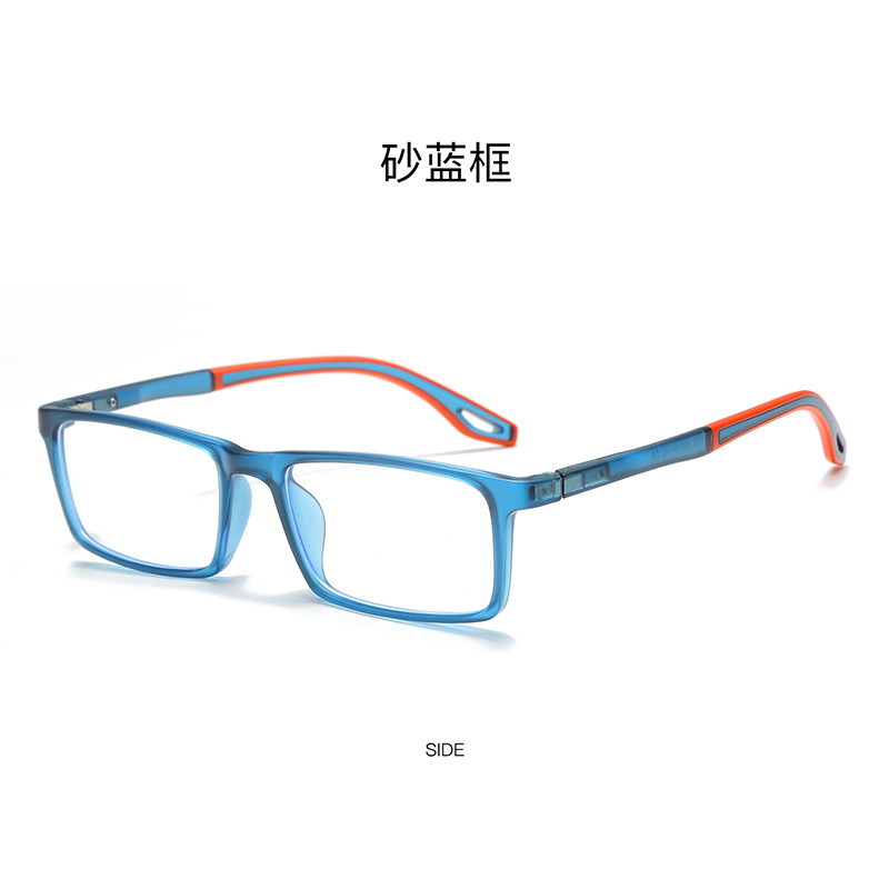 Marco de gafas deportivas colección TR90 anti-deslizante para hombres y mujeres, gafas de luz plana, gafas juveniles anti-luz azul