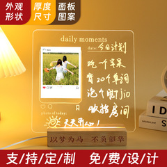 Acrylic luminous message board night light desktop note board creative memo corporate desk calendar writing board customization