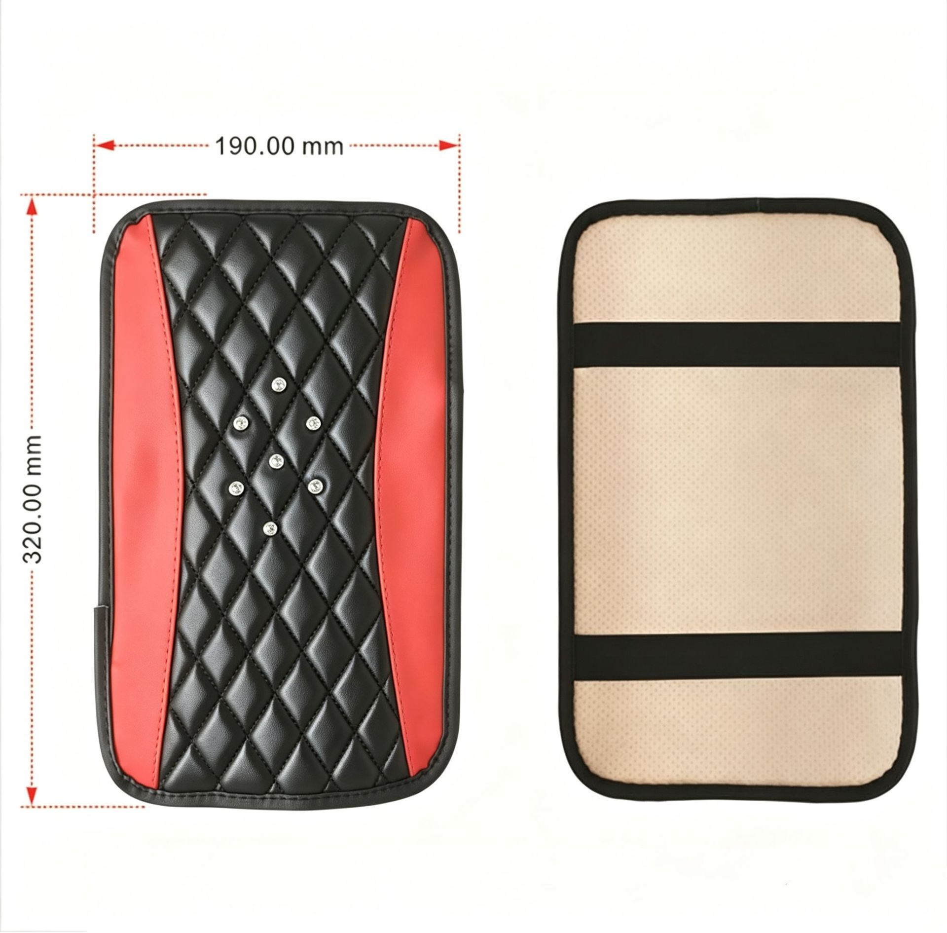 Cross-border car armrest box cover, spliced diamond pattern, universal for all seasons, breathable and non-slip center console mat, car accessories wholesale