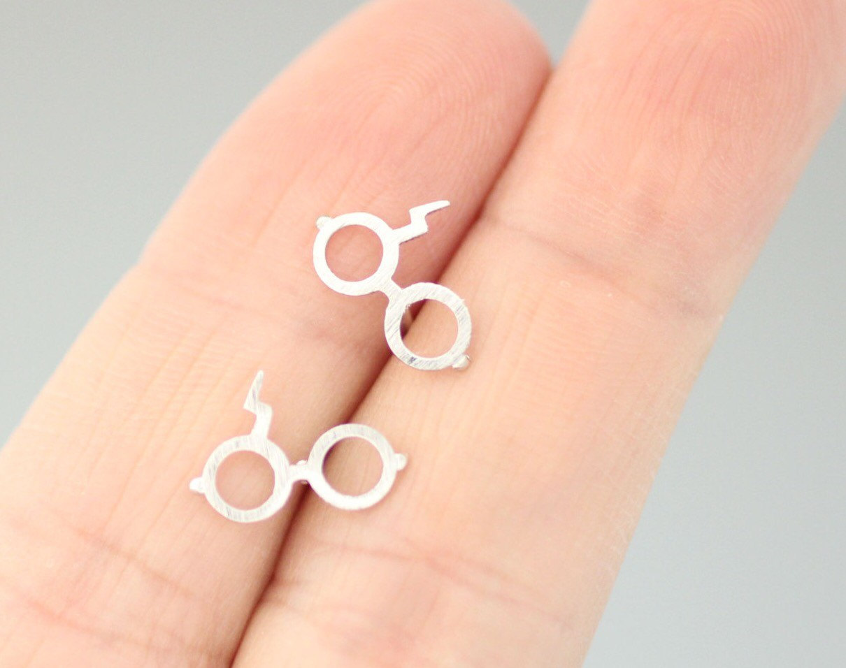 Fashion Glasses Titanium Steel Ear Studs Plating No Inlaid Stainless Steel Earrings