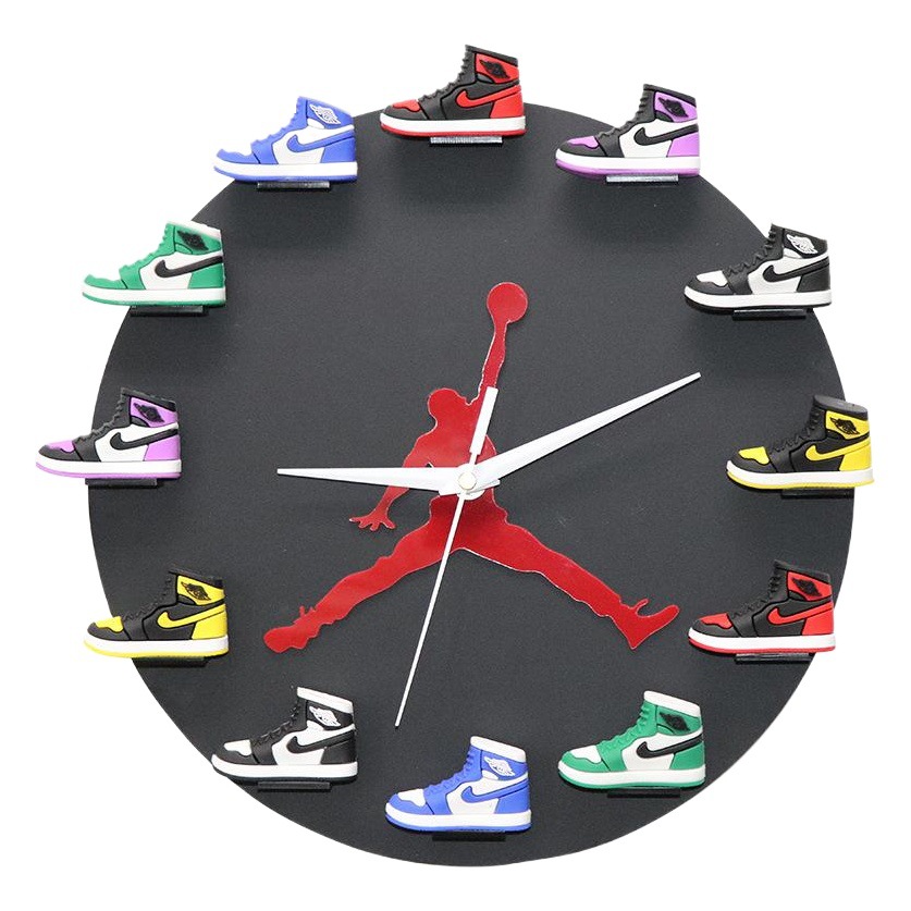 Decoración personalizada AirJordan aj1 reloj baloncesto 3D tridimensional modelo de zapato deportivo Reloj de pared creativo