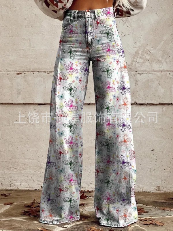 人気の独立系サイト Xiyin TEMU AliExpress ebay ヨーロッパとアメリカの貿易大きいサイズの女性のカジュアルパンツ薄い模造ジーンズ|undefined