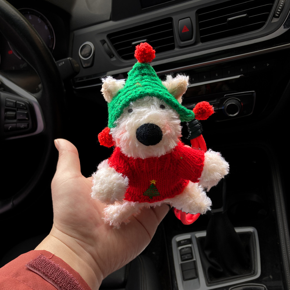 [Regalo de Año Nuevo] chicas lindas bolsas colgantes de peluche de Highlands occidentales bolsas colgantes de dibujos animados perros muñecos llaveros