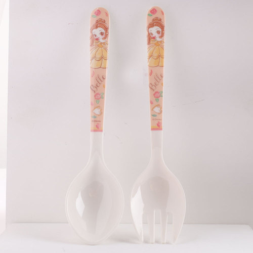 Disney Children's Spoons Forks Baby Tableware Mermaid Food Grade Melamine Tableware Spoon Fruit Fork Wholesale New