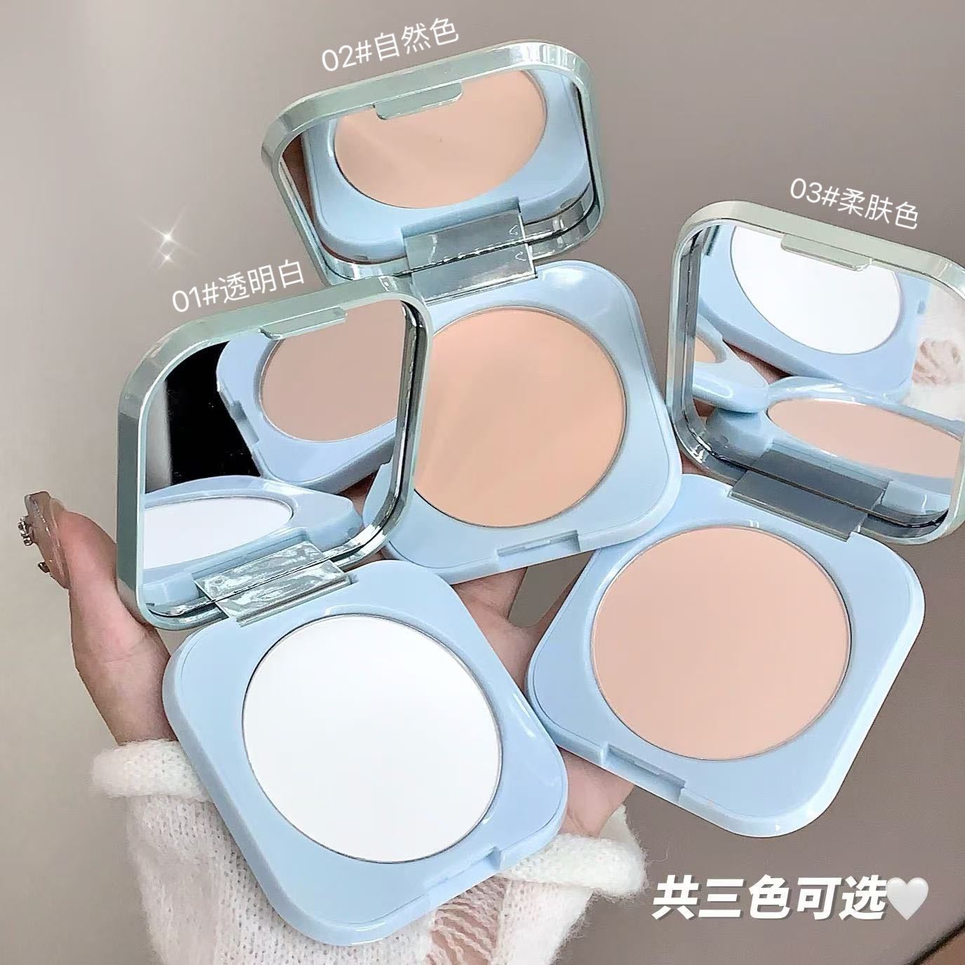 Polvo de maquillaje ligero y rejuvenecedor kobeleen, corrector de enfoque suave refrescante, resistente al agua, a prueba de sudor, no es fácil de quitar el maquillaje