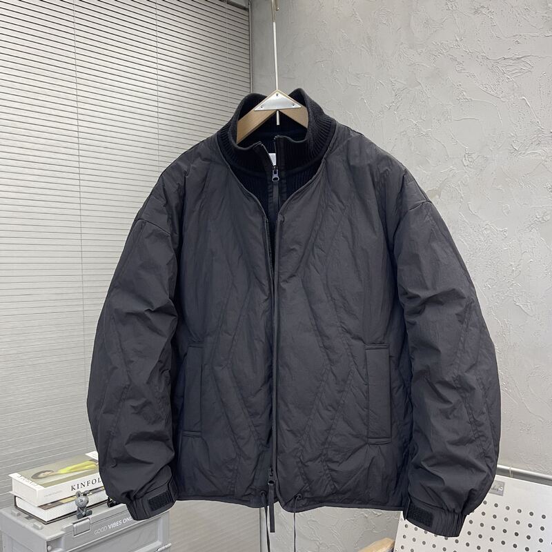 2025 New Winter Trendy Brand Men's Stand-Up Collar down Jacket Korean Style Splicing Fake Two-Piece Lightweight Warm Duck down Jacket