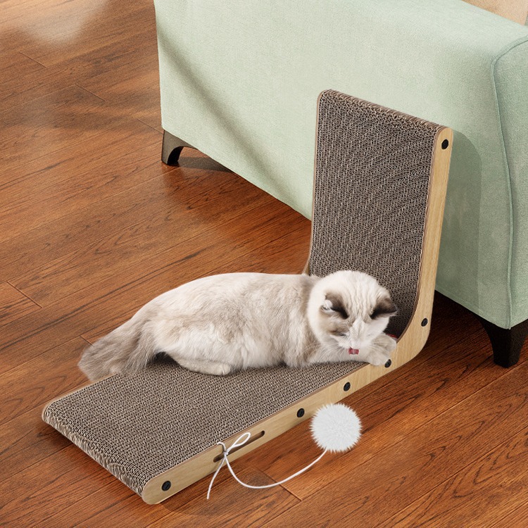 L-shaped Cat Scratching Board Vertical Wear-resistant Cat Nest Integrated Large Corrugated Cat Claw Board Cat Toy Pet Supplies 4