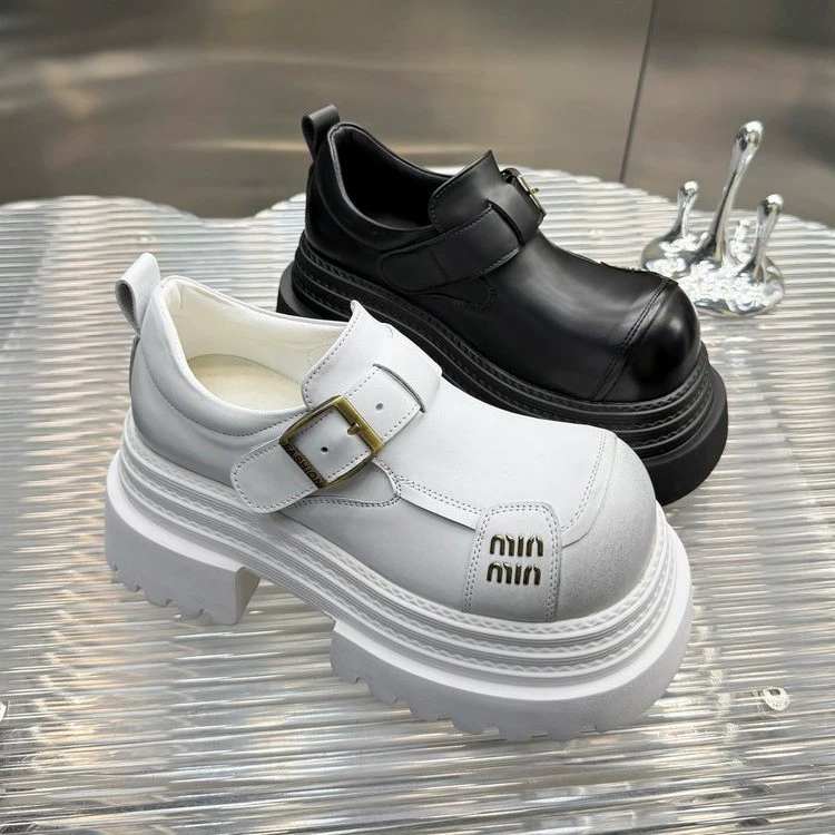 Европейская станция кожаные буквенные застежки Lefu обувь женская английская кексы с круглой головой