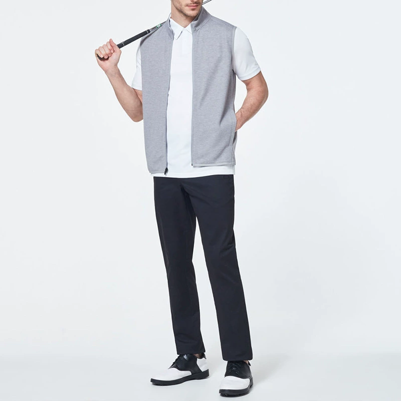 Vest with zipper, spring T-shirt sleevless, polyester, autumn