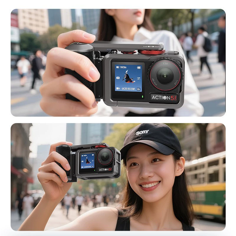 Подходящая для DJI Action5pro металлическая клетка для кролика уличная съемка набор рукоятка уличная съемка动作4/3 рукоятка