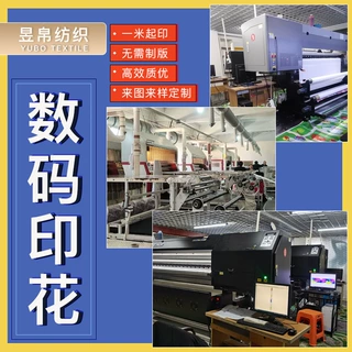 数码印花厂家190T涤塔夫涤纶旗袍布料 批发羽绒服棉服印花面料