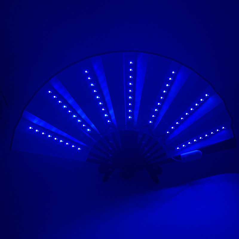8-pulgadas luminoso ventilador luminoso colorido LED luminoso plegable ventilador bar discoteca fiesta escenario atmósfera props