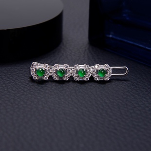 Jin Yutang Silver Set Emerald Egg Noodles Hairpin