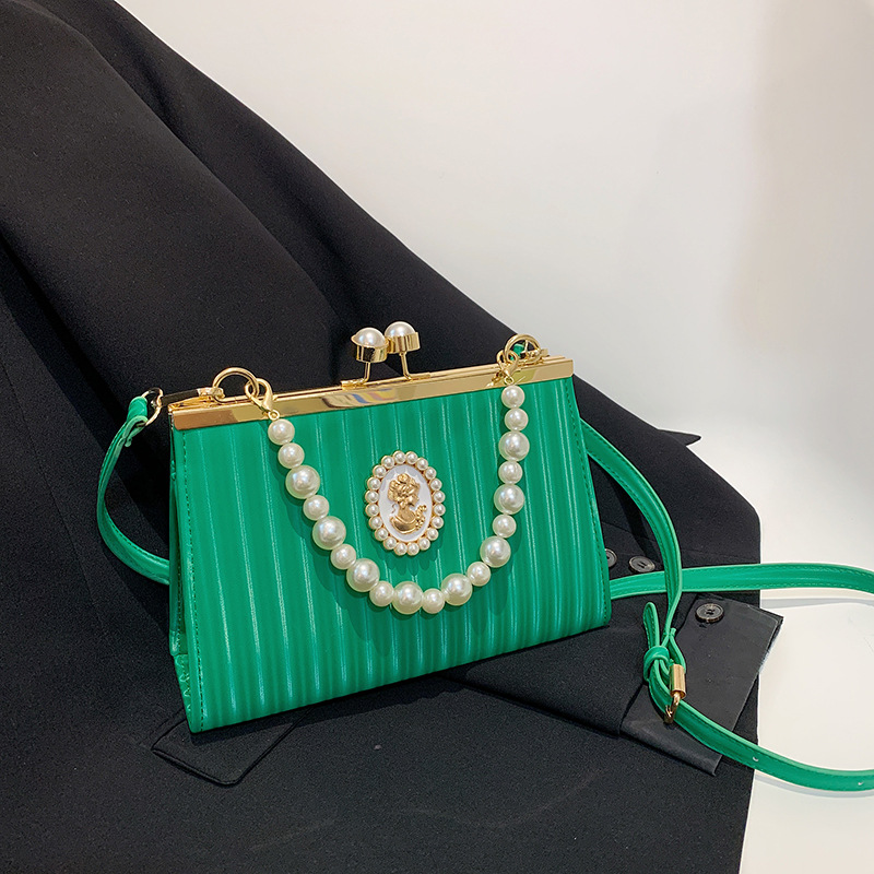 Die trendige Perlenhandtasche dieses Sommers 2023, neue Ins-Nische mit Retro-Textur, Schultertasche für Damen_voghion.com