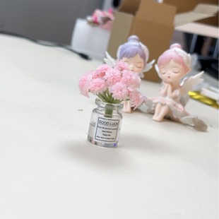 Small Fragrant Style Gypsophila Vase Powder Cherry Blossom Decoration Doll Simulation Mini Car Interior Decoration Home Table