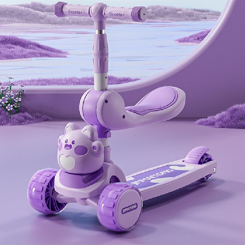 新款滑板车儿童1到3到6-12岁宝宝可坐骑三合一溜溜滑滑小孩玩具车