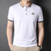 Summer Men Polo Mercerized cotton Short sleeved T-shirt Middle-aged and young Easy leisure time Solid Lapel Polo Men's shirts