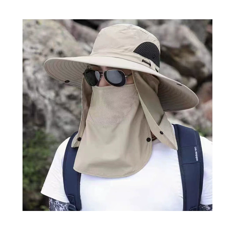 Travel sun hat, summer breathable mask solar-powered, with neck protection