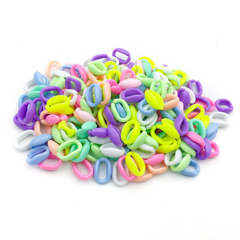 混合 100 ピース/パックアクリルプラスチックチェーンバックルカラフルな楽しい U 字型バックルキーホルダー携帯電話チェーンアクセサリー|undefined