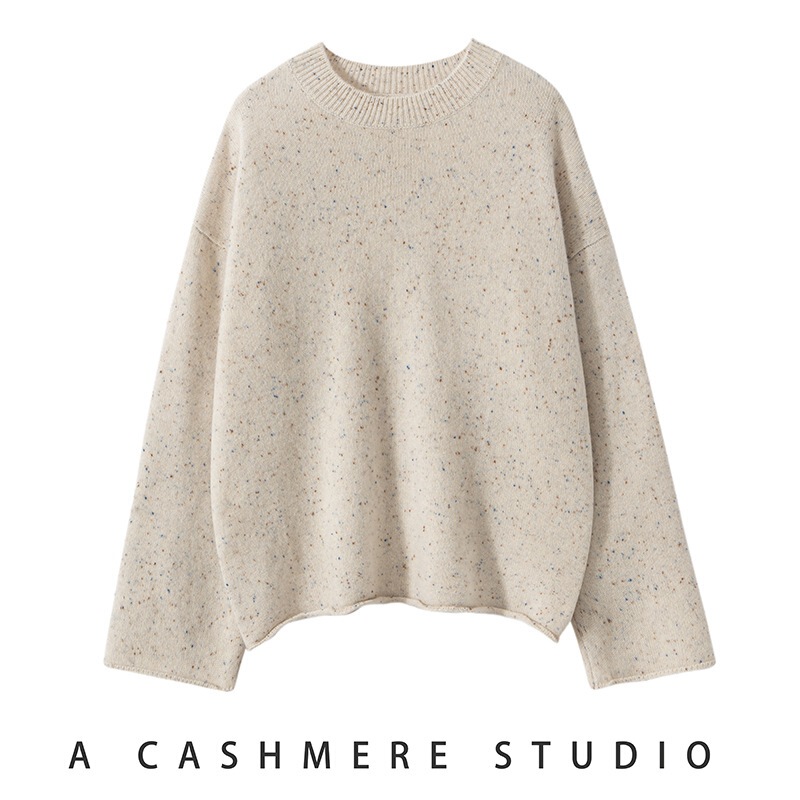 Fashion Versatile Women's Loose Round Neck Cashmere Sweater Knitwear Comfortable Warm High-Quality Sweater