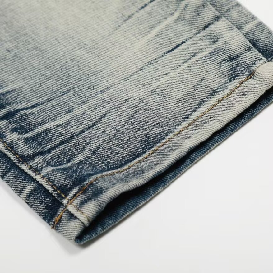 Embroidery Design Spring And Autumn New Trendy Letter Distressed Washed Cool Fashion Casual Straight Pants_mkmklike.com